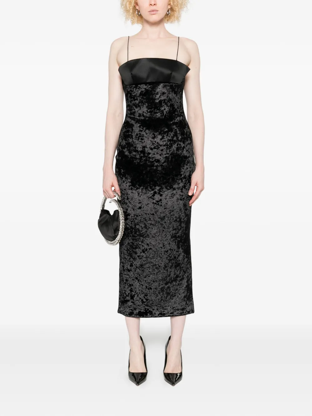 CHB CHRISTIAN BOARO velvet-crushed satin-panel dress | Evening Dresses | Image 2