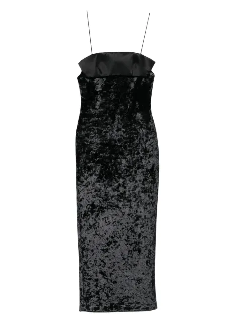 CHB CHRISTIAN BOARO velvet-crushed satin-panel dress
