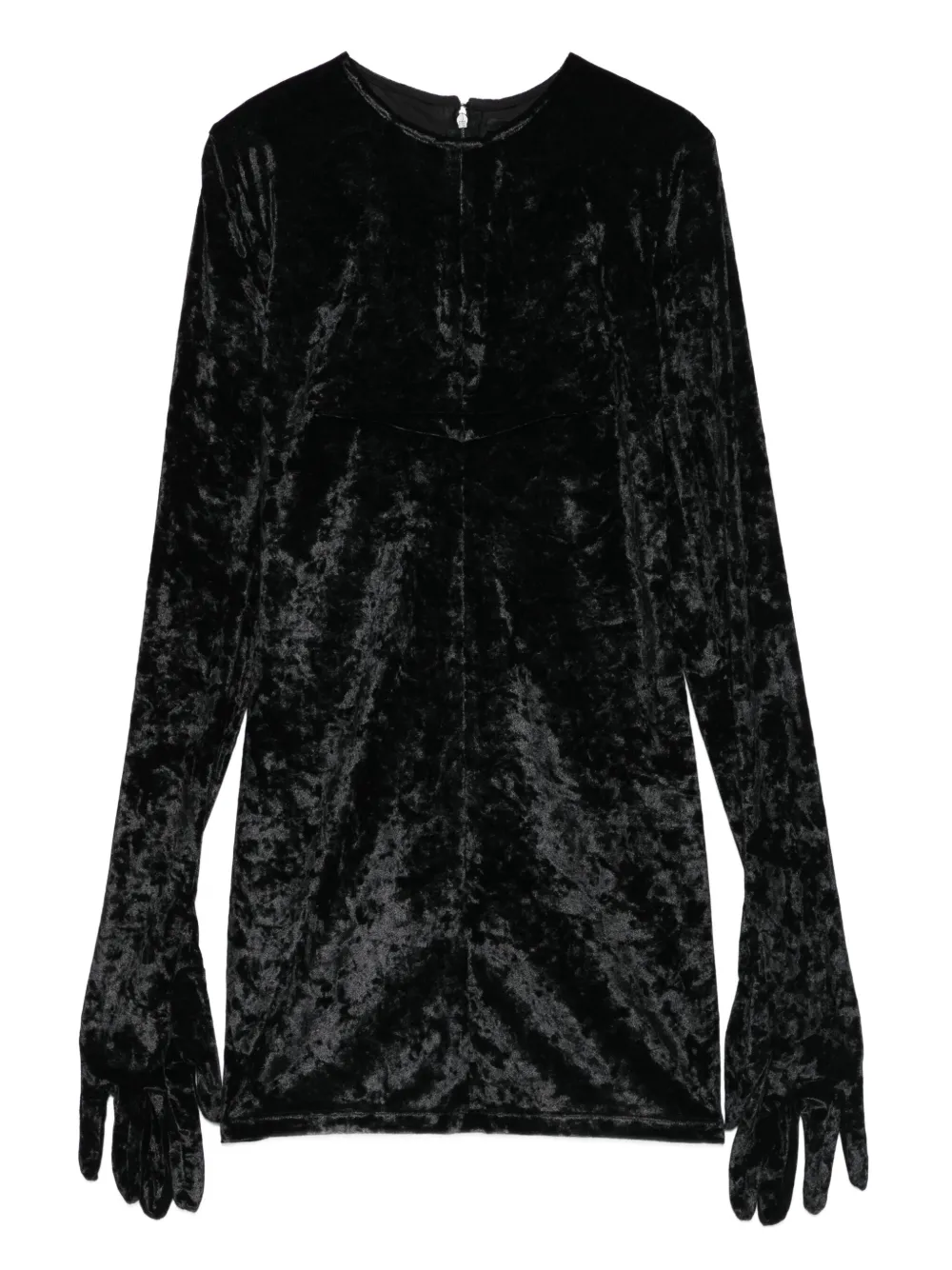 CHB CHRISTIAN BOARO velvet long-sleeve gloves dress | Black | Image 1