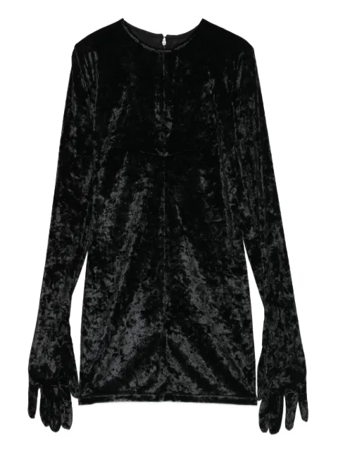 CHB CHRISTIAN BOARO velvet long-sleeve gloves dress