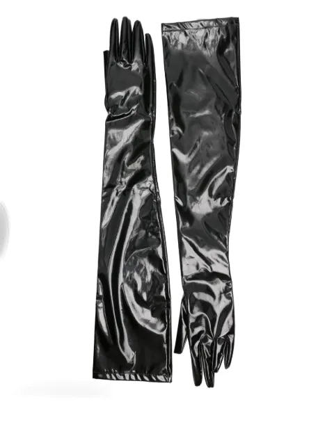 CHB CHRISTIAN BOARO long patent-leather gloves