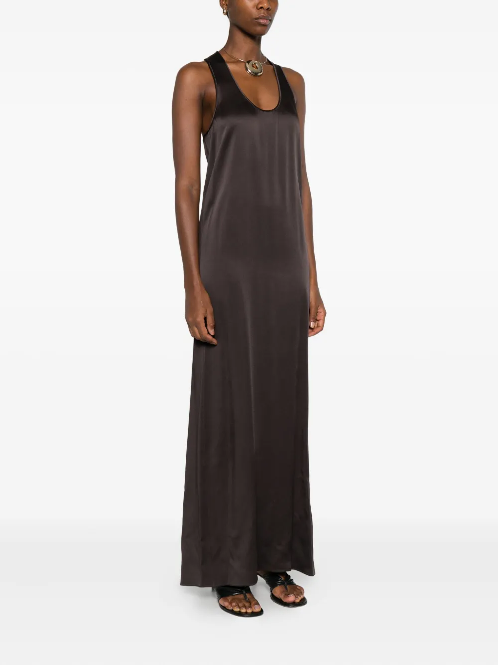 Chb Christian Boaro Racer-back Slip Dress In Brown