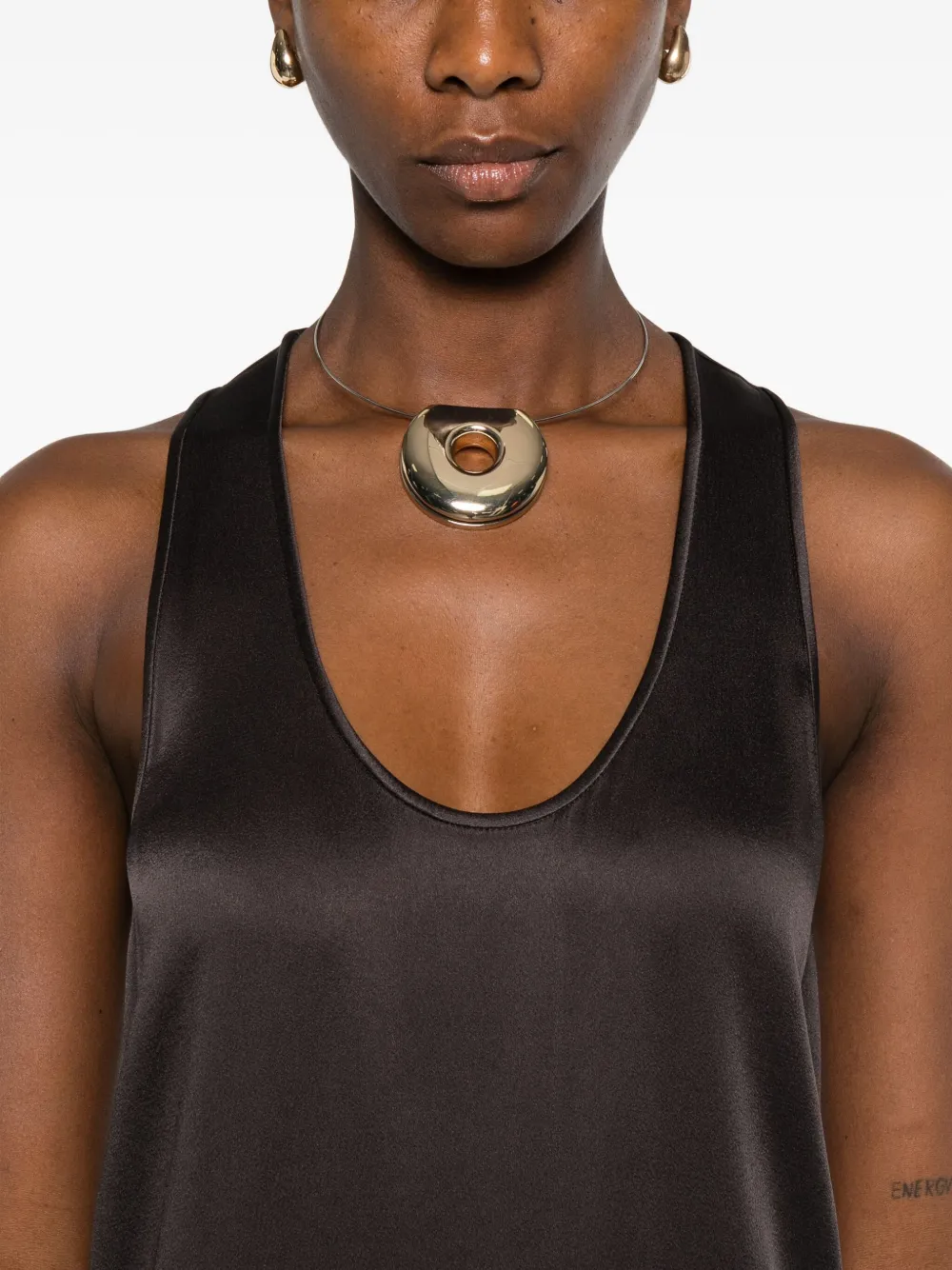 Chb Christian Boaro Racer-back Slip Dress In Brown