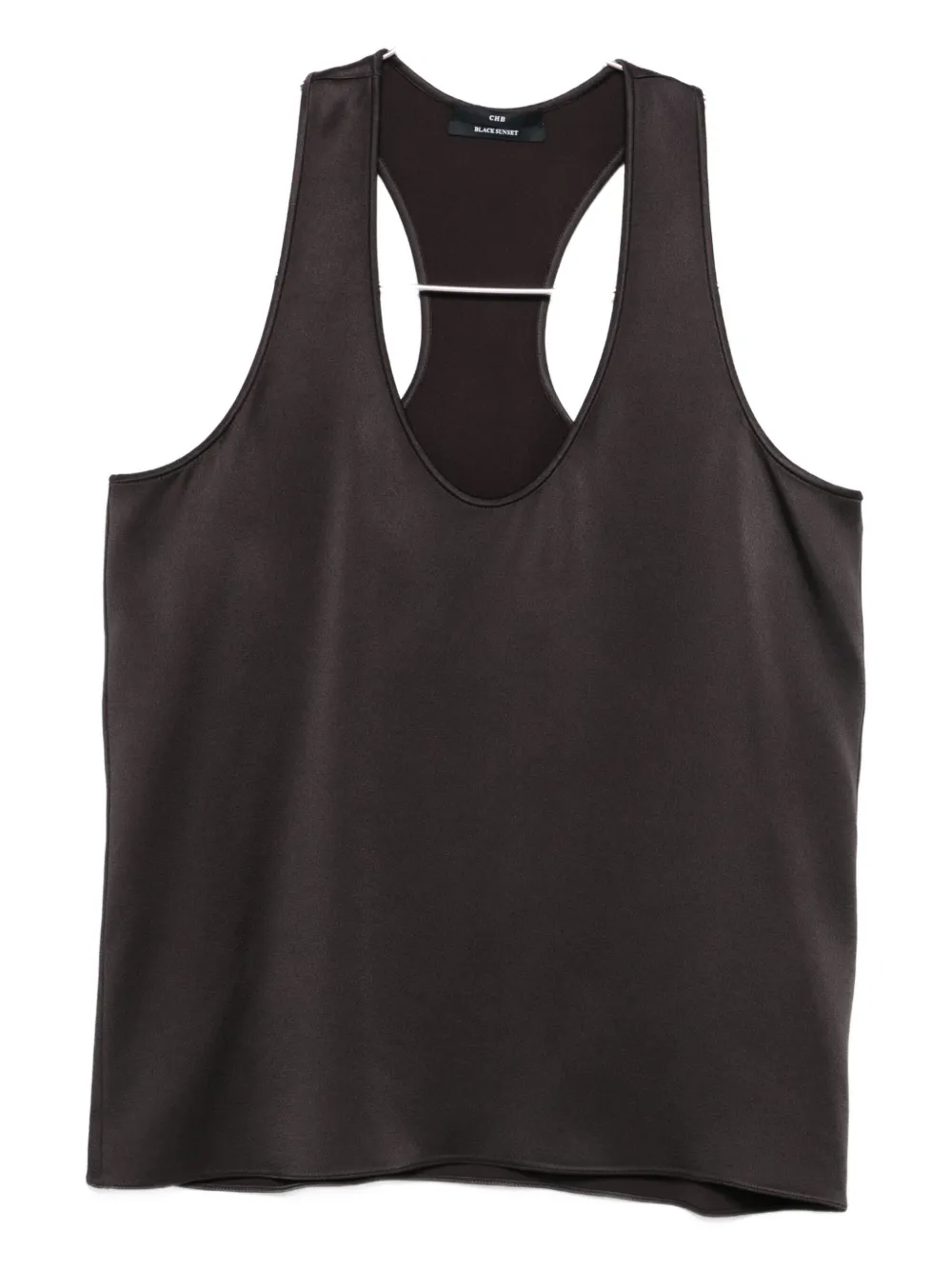 Chb Christian Boaro Racer-back Satin Top In Brown