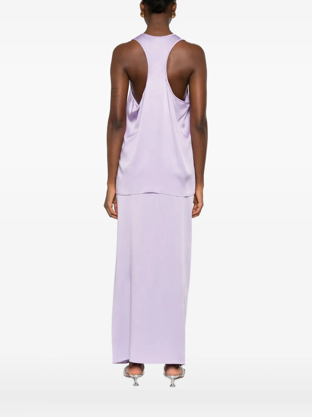 Chb Christian Boaro Racerback Satin Top In Purple