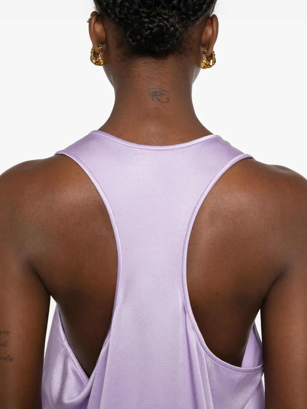 Chb Christian Boaro Racerback Satin Top In Purple