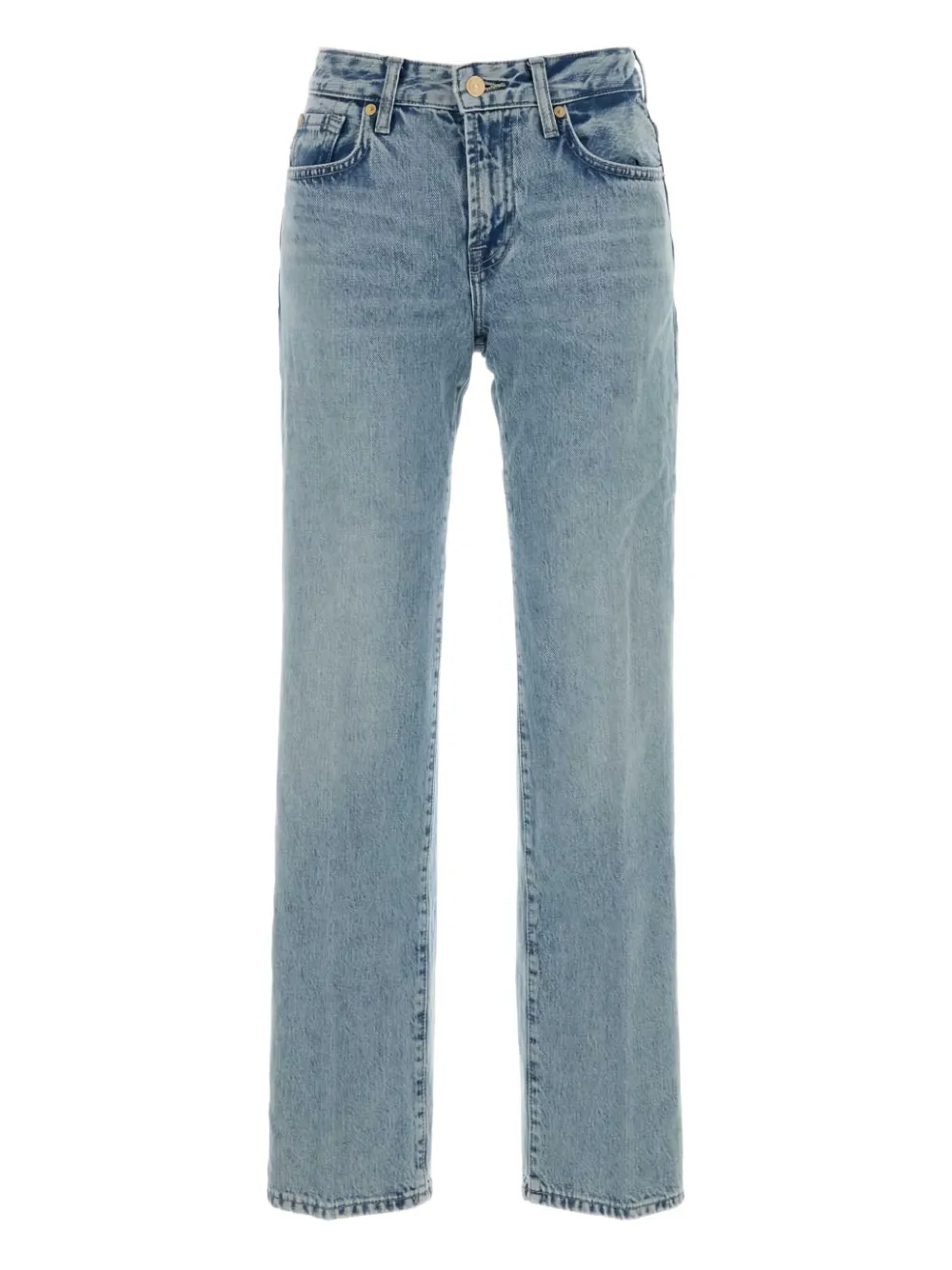 7 For All Mankind Calle Low-rise Straight Jeans In Blue