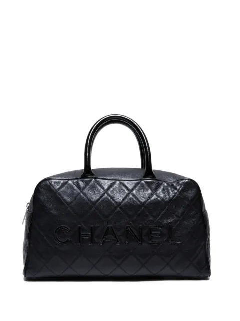 CHANEL Pre-Owned 2000-2002 logo-embossed quilted bowling bag