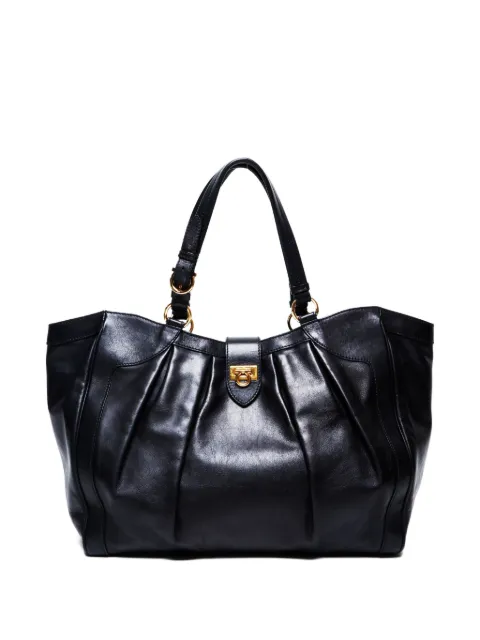 Ferragamo Pre-Owned  2015-2024 Gancini pleated shoulder bag