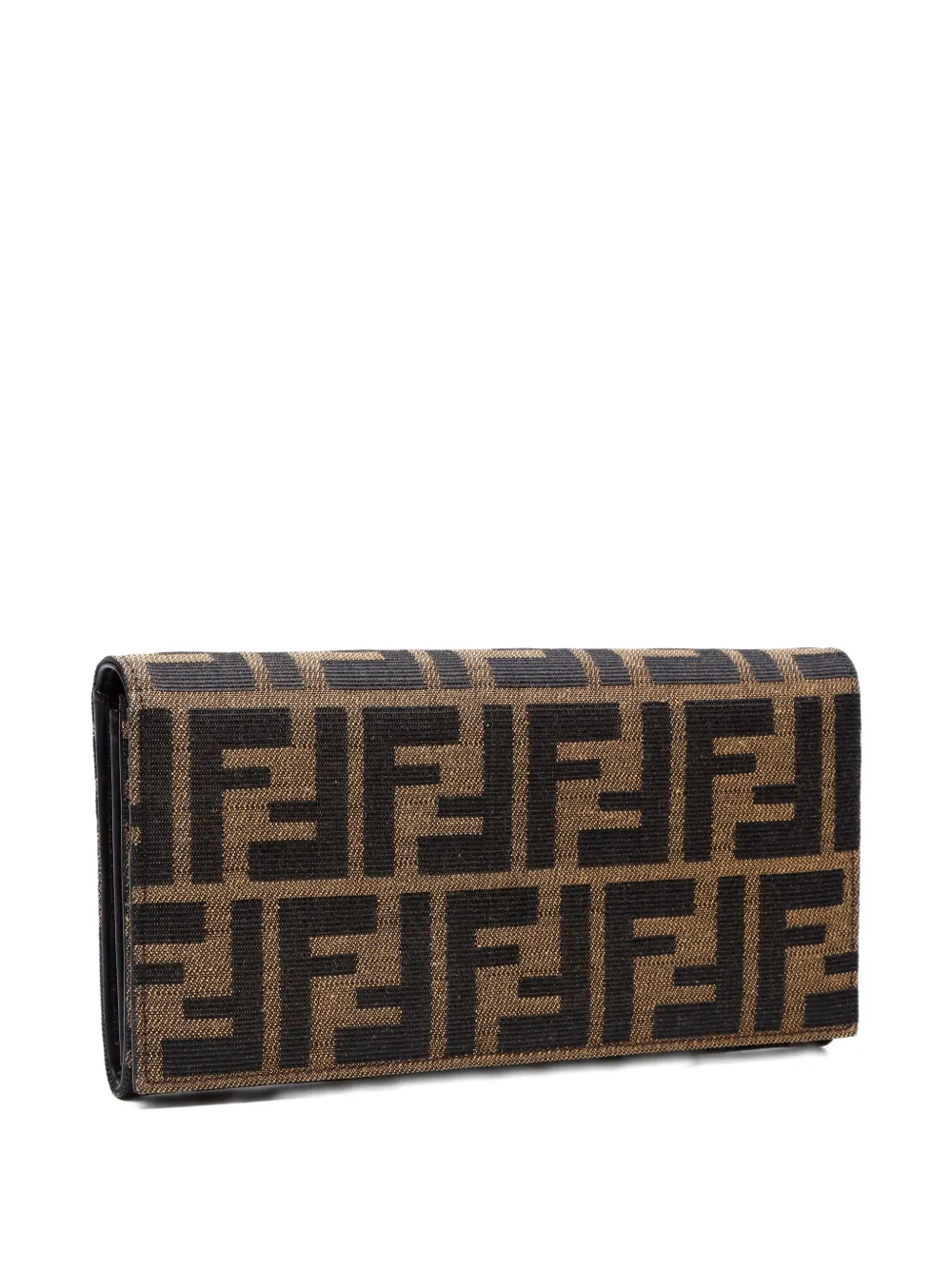 Pre-owned Fendi 2000s Zucca-pattern Wallet In Brown