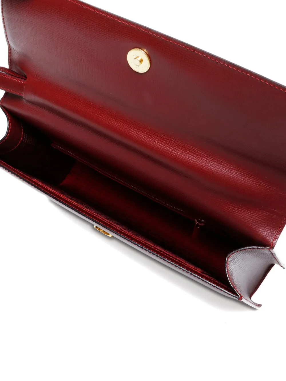 Pre-owned Cartier 1990-2000s Leather Flap Clutch Bag In Red