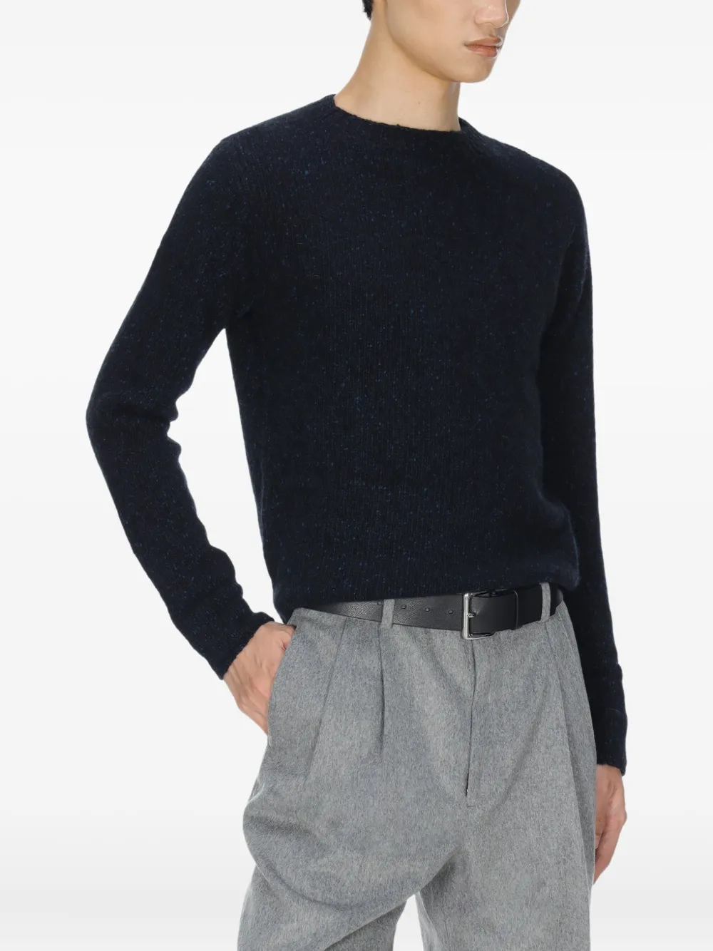 Auralee Kasjmier trui met ronde hals Blauw