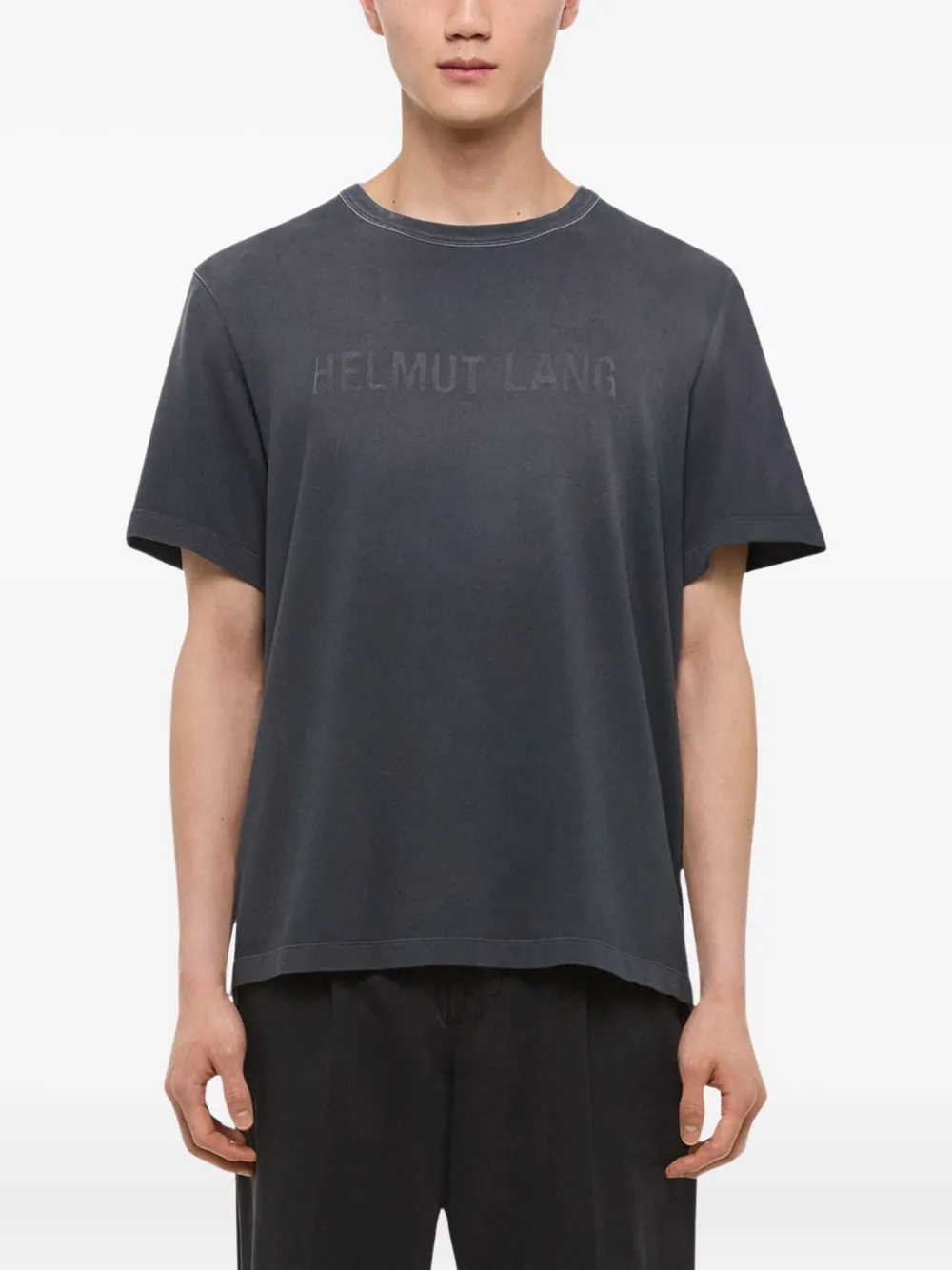 Helmut Lang Lazer Cotton T-shirt In Gray