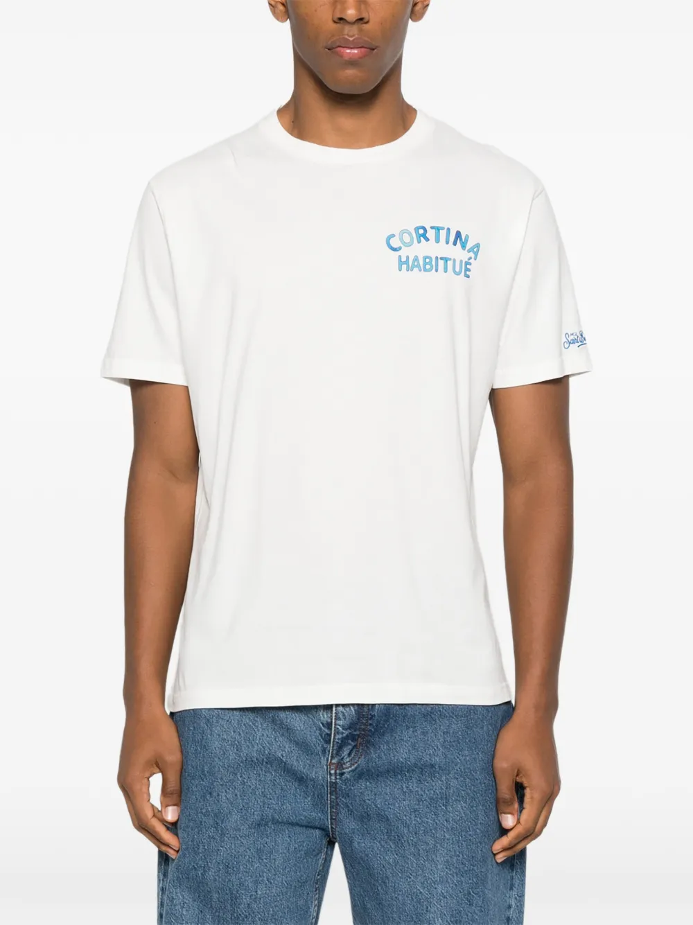 Mc2 Saint Barth Arnott Warm Logo-embroidered T-shirt In White