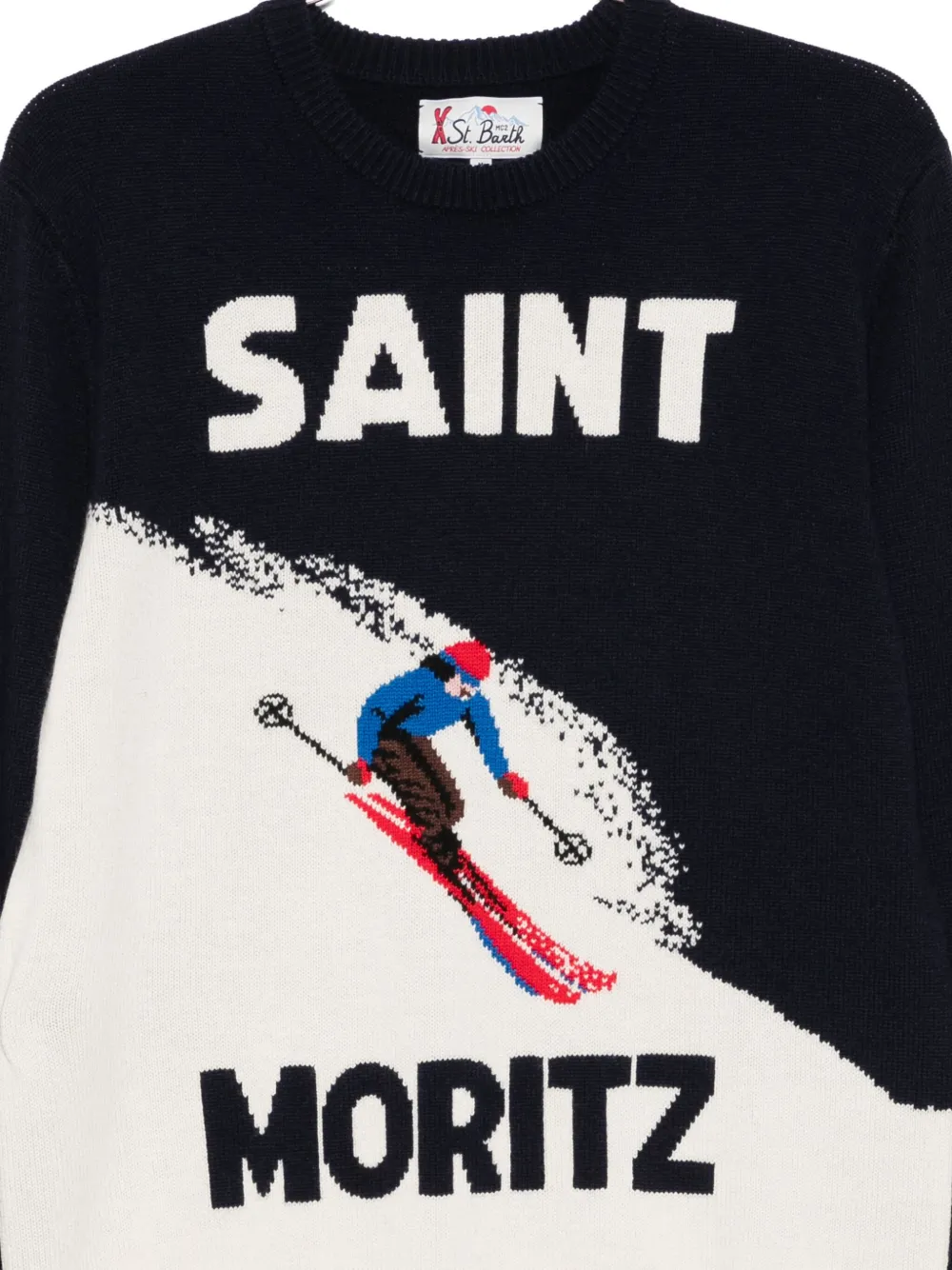 Mc2 Saint Barth Saint Moritz Graphic Sweater In Black
