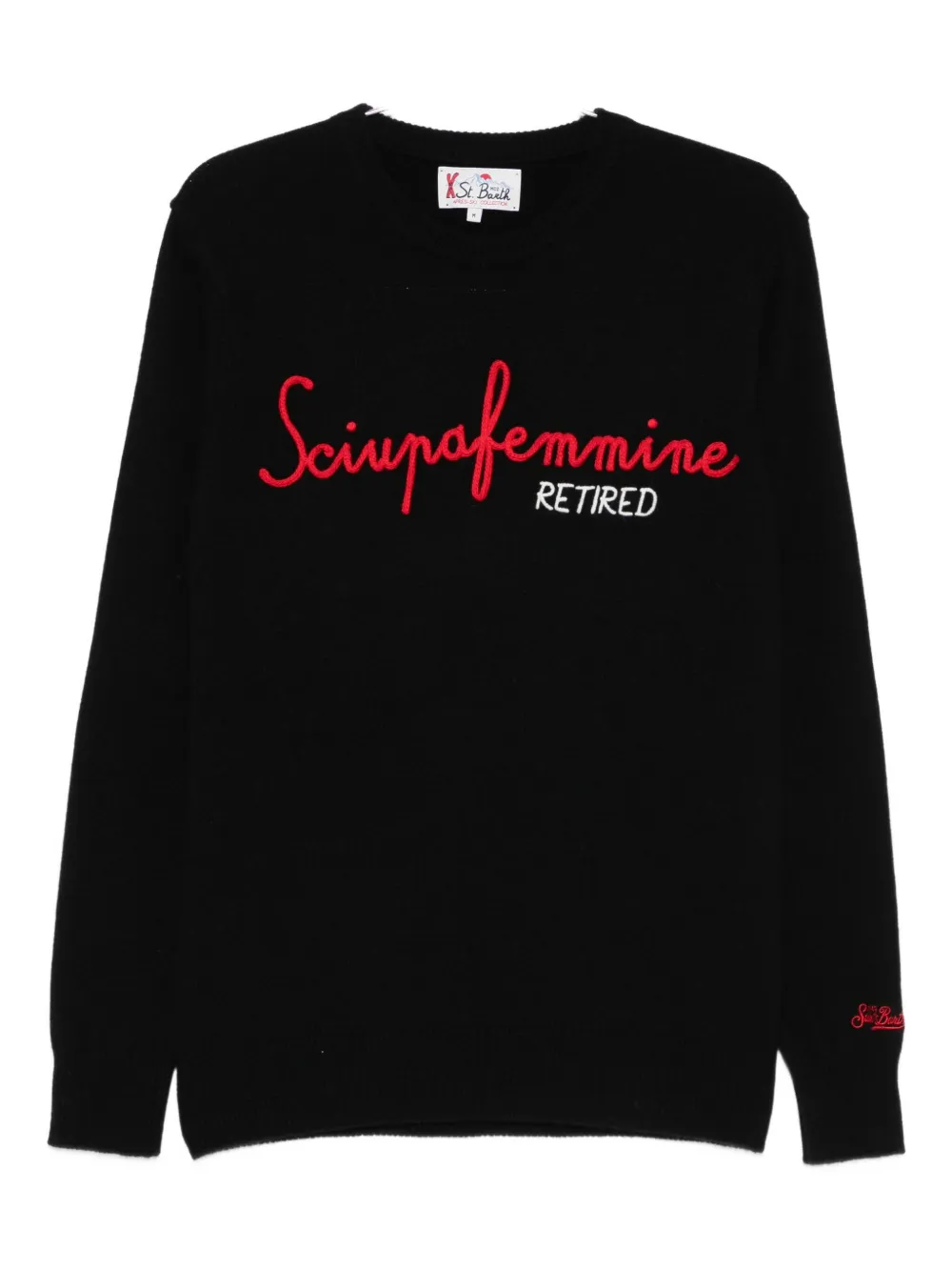MC2 Saint Barth sudadera con cuello redondo y bordado | negro | Image 1