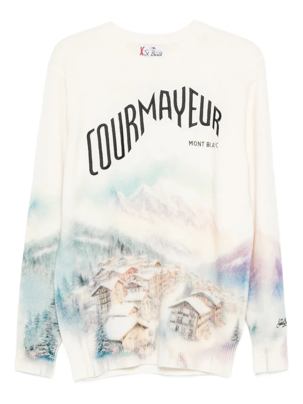 MC2 Saint Barth Heron print courmayeur graphic sweater | White | Image 1
