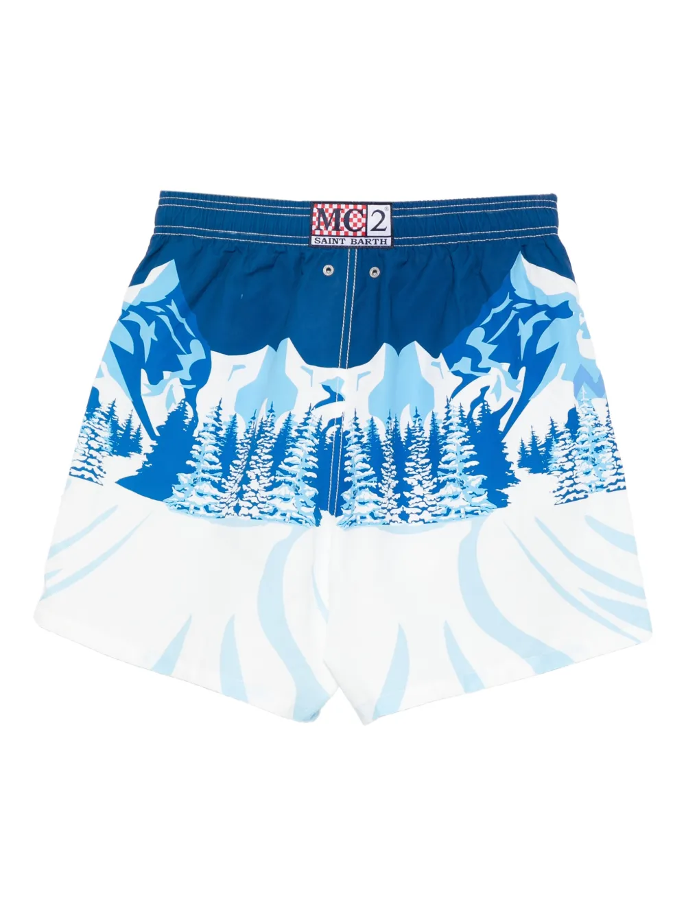 Mc2 Saint Barth X St. Moritz Gustavia Printed Swim Shorts In Blue