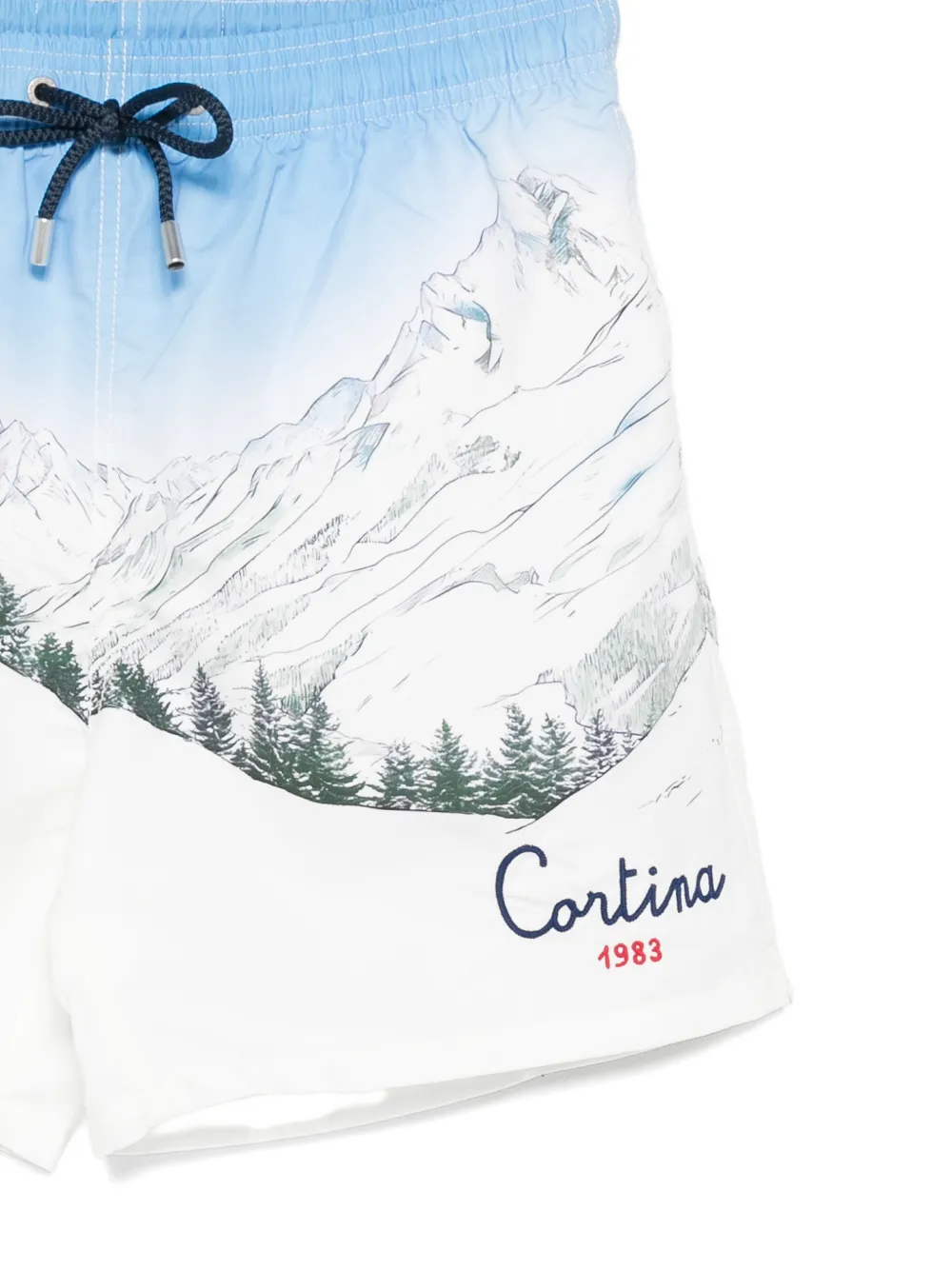 Mc2 Saint Barth Gustavia Placed-print Swim Shorts In White