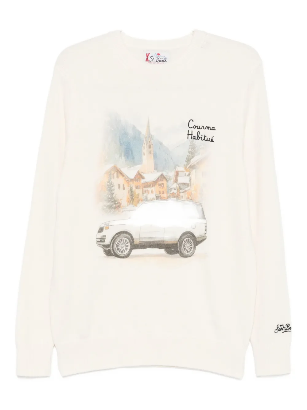 Mc2 Saint Barth Logo-embroidery Sweatshirt In White