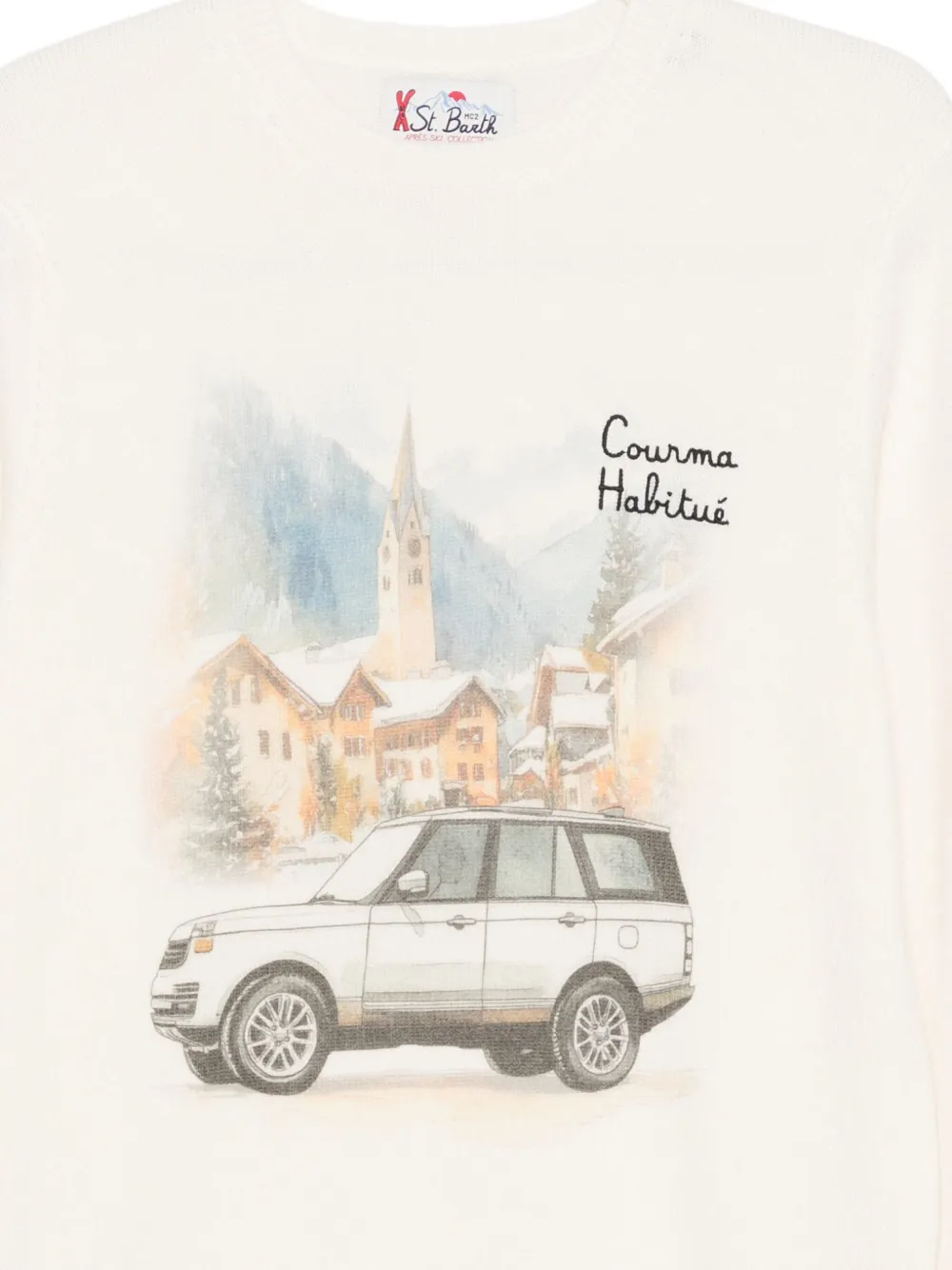 MC2 Saint Barth Sweater met geborduurd logo Wit