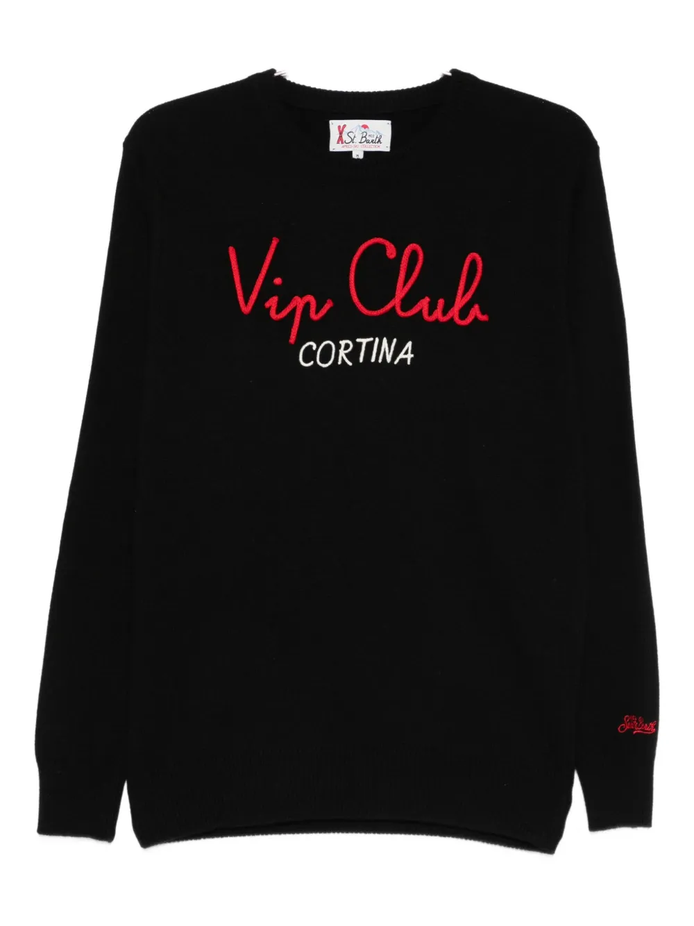 MC2 Saint Barth sudadera con cuello redondo y bordado | negro | Image 1