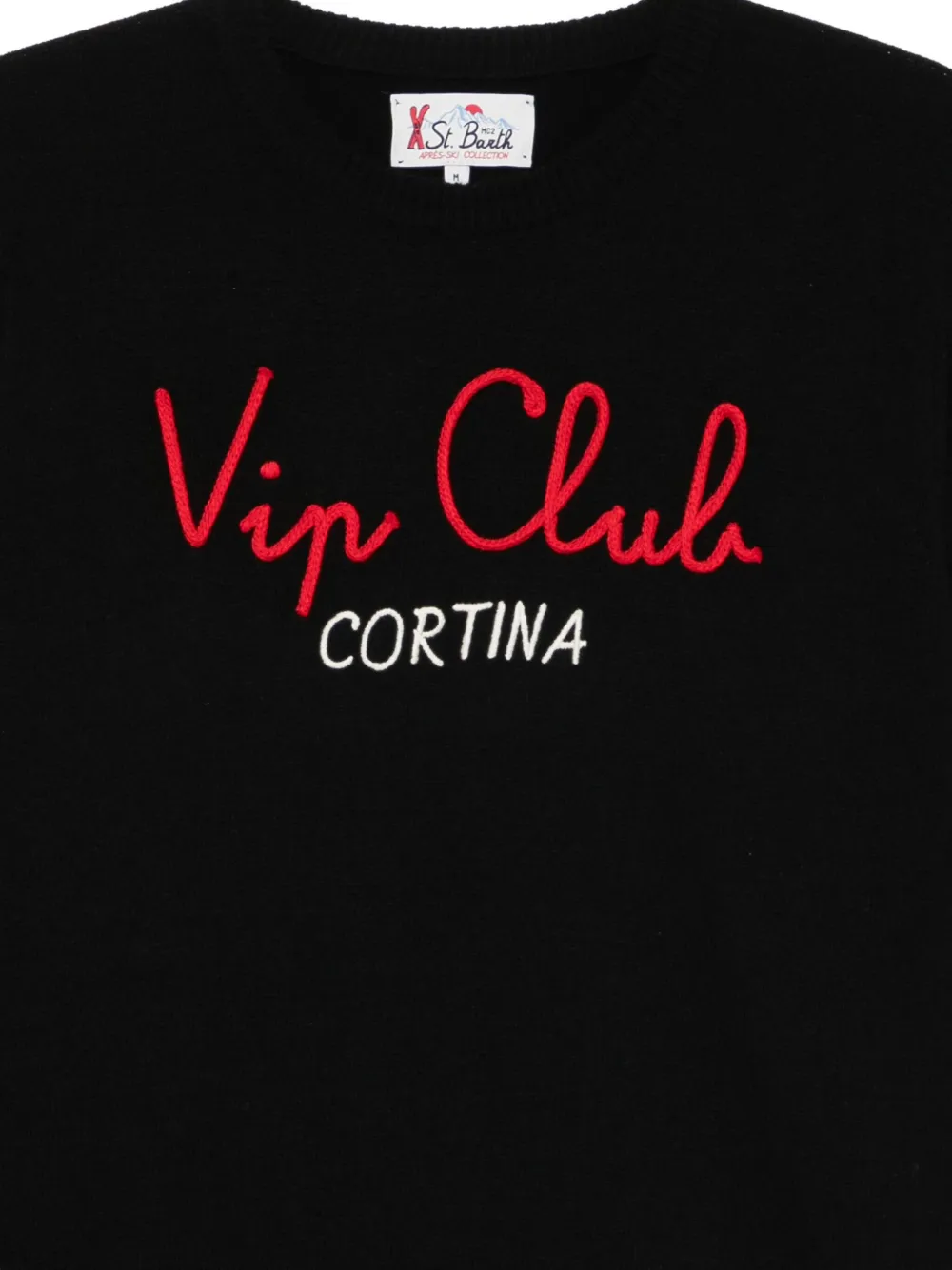 Mc2 Saint Barth Embroidered Crew-neck Sweater In Black