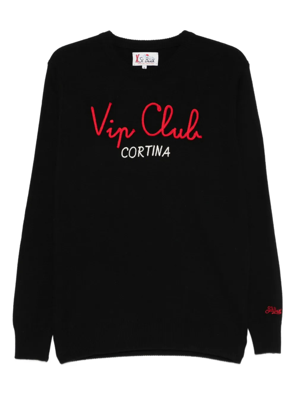 MC2 Saint Barth sudadera con cuello redondo y bordado | negro | Image 1