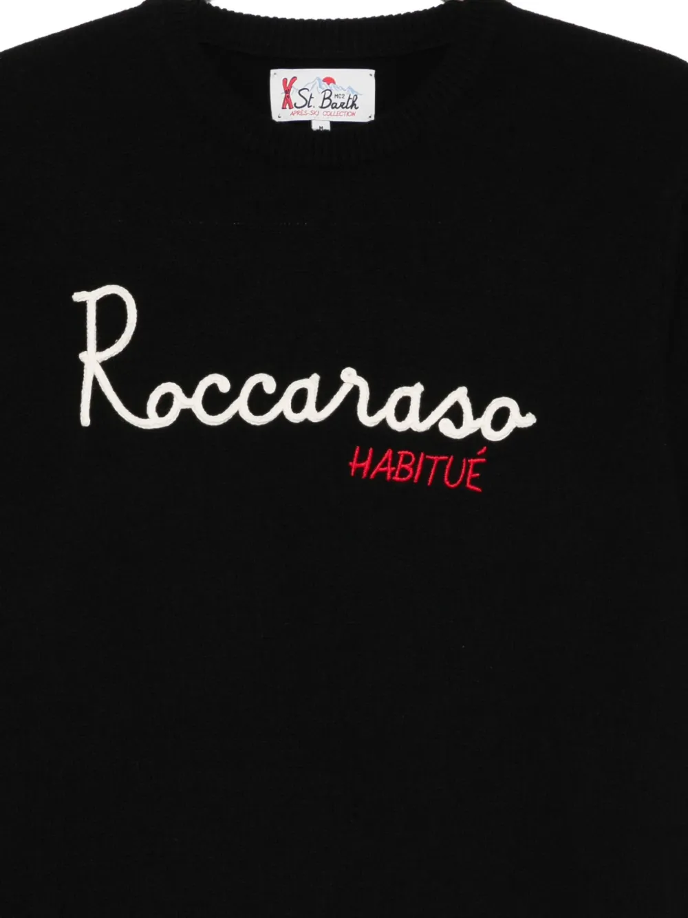 Mc2 Saint Barth Logo-embroidery Crew-neck Sweater In Black