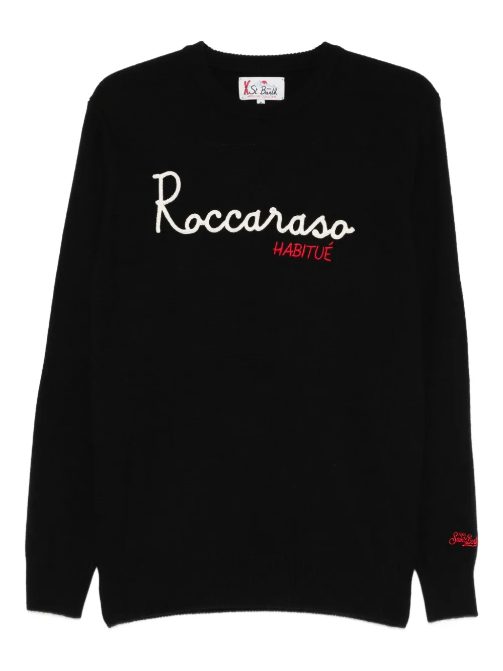 MC2 Saint Barth suéter con logo bordado y cuello redondo | negro | Image 1