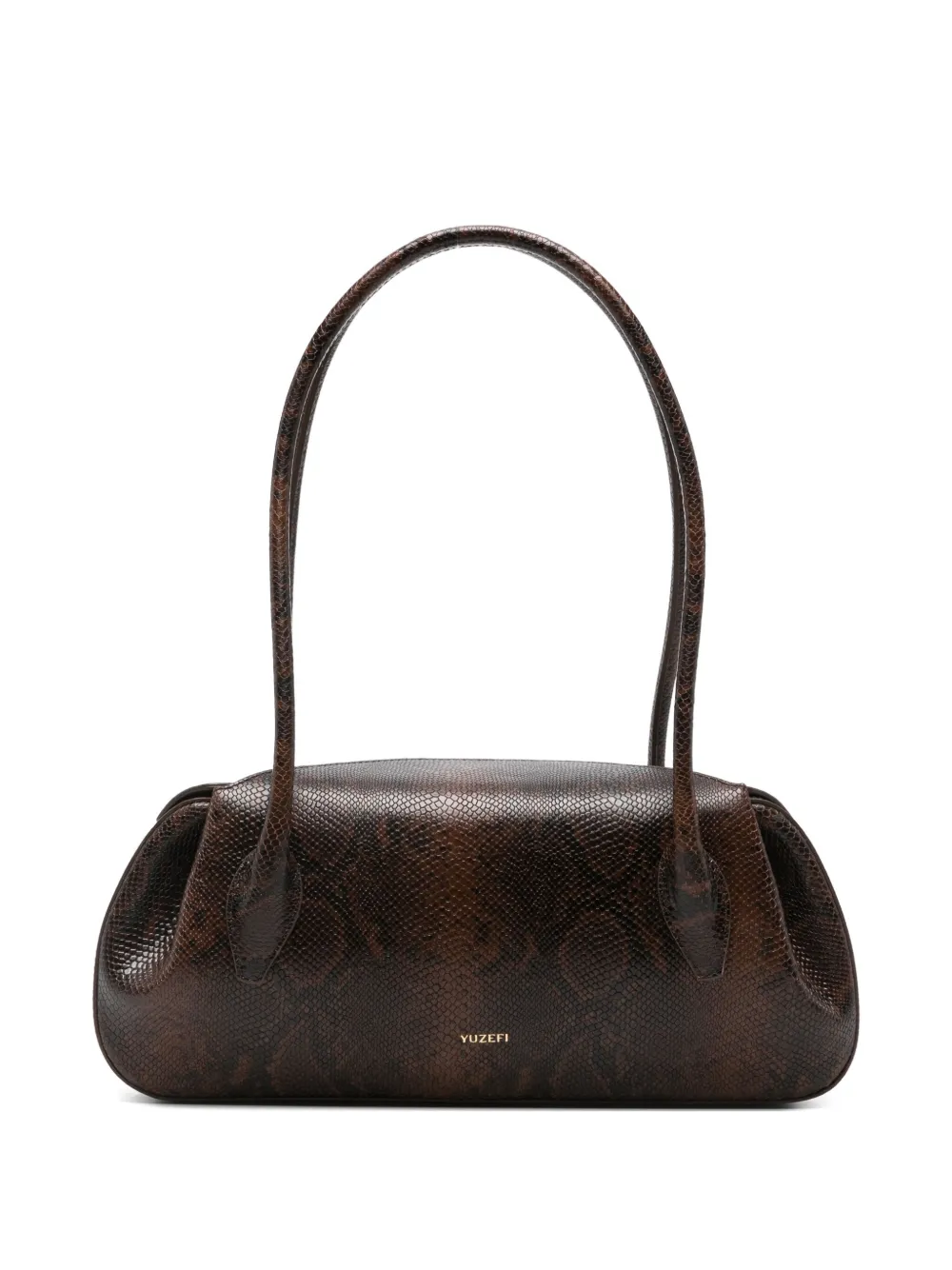 Yuzefi Snakeskin-effect Shoulder Bag In Brown