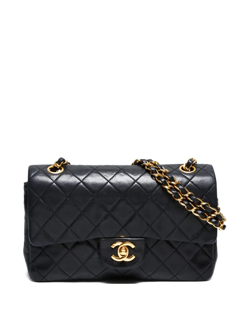 CHANEL Pre-Owned 1989-1991 クラシック ダブルフラップ ショルダーバッグ S - ブラック CHANEL Pre-Owned 1989-1991 クラシック ダブルフラップ ショルダーバッグ S - ブラック
