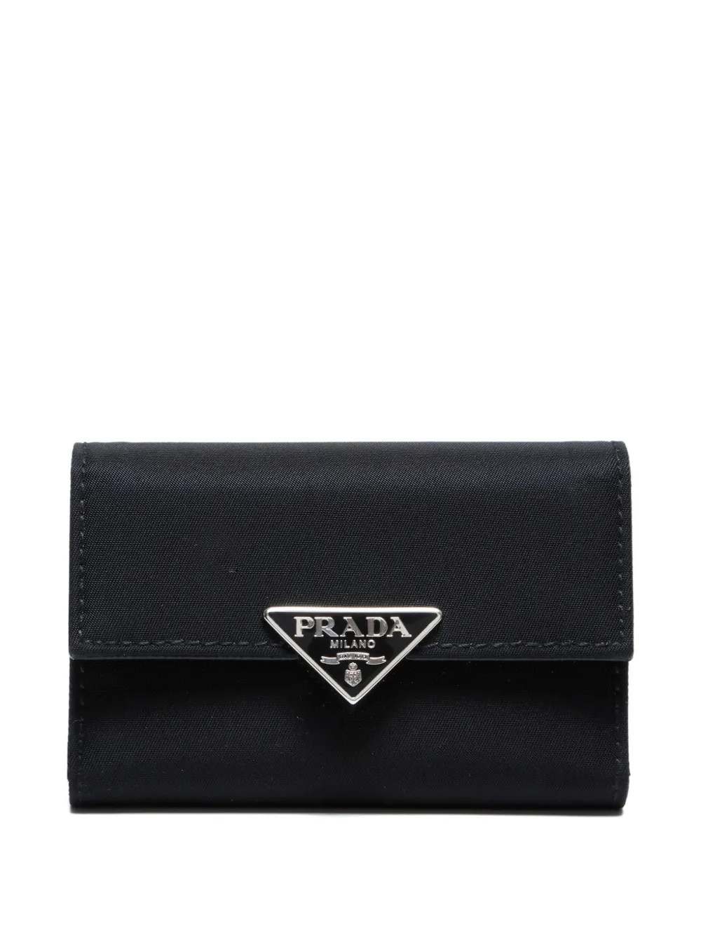 Prada Pre-Owned 2020s triangle logo key case | Black | Image 1