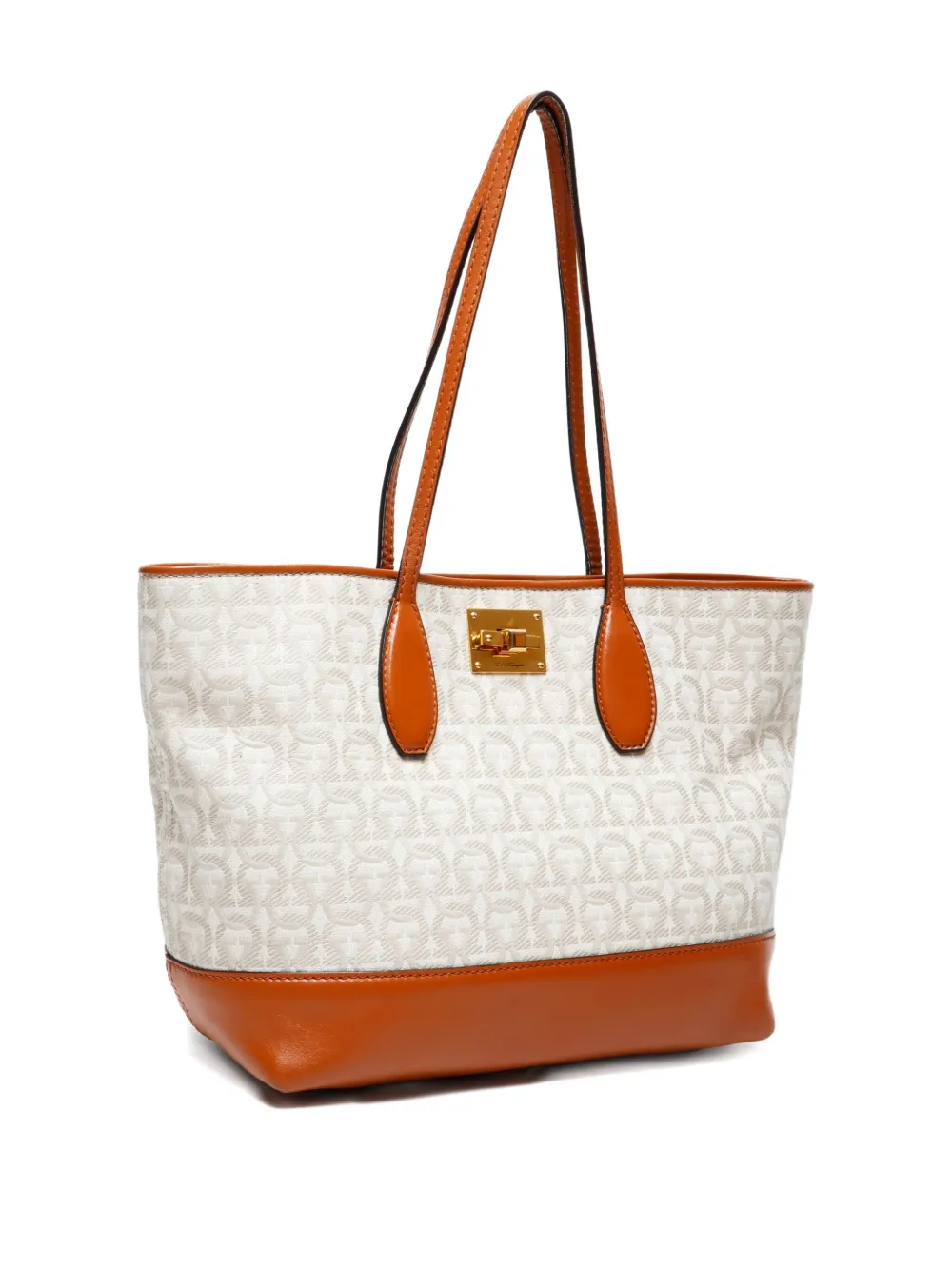 Pre-owned Ferragamo 2015-2024 Monogram-pattern Tote Bag In Neutral