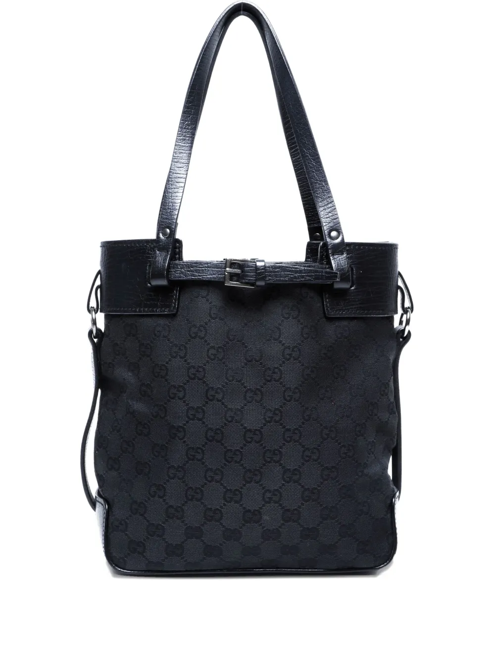 Gucci Pre-Owned 2000-2020s GGキャンバス 2way ハンドバッグ - ブラック Gucci Pre-Owned 2000-2020s GGキャンバス 2way ハンドバッグ - ブラック