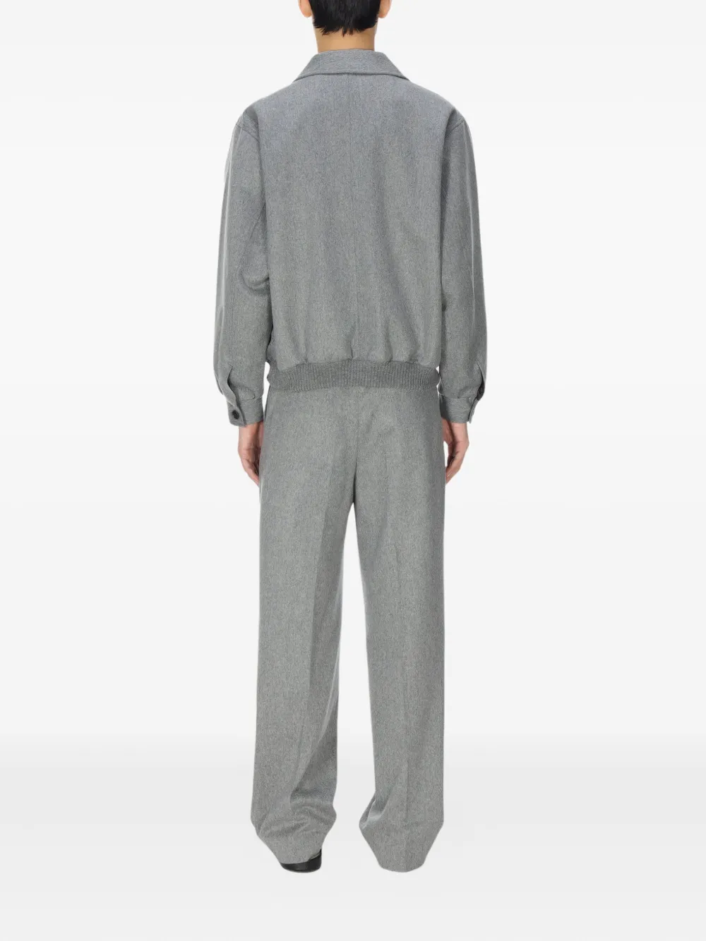Auralee Moleskin Cashmere Bomber Jacket In Gray