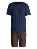 CALIDA henley-neck geometric-print pyjama - Brown