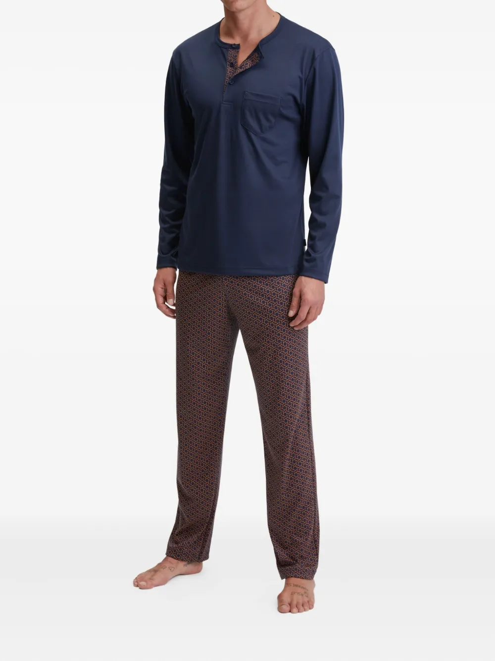 Calida Geometric-pattern Pyjamas In Blue