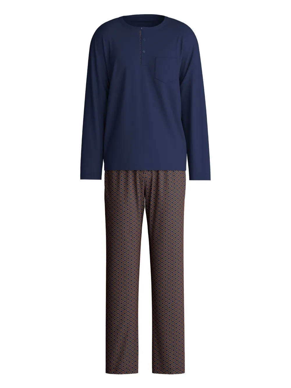 Calida Geometric-pattern Pyjamas In Blue