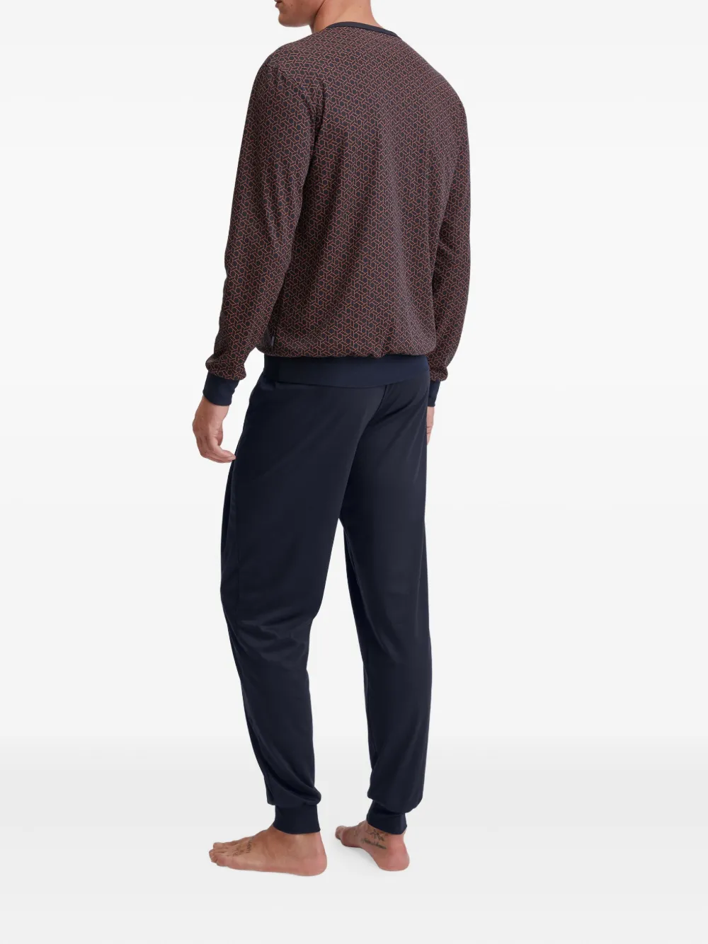 Calida Geometric-print Pyjama In Blue