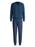 CALIDA V-neck chest-pocket pyjama - Blue
