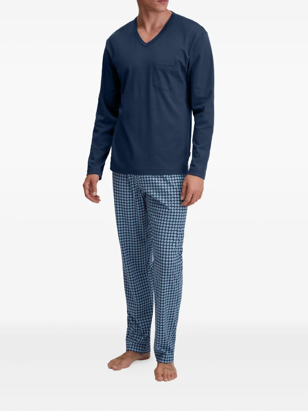 Calida V-neck Patterned Pyjamas In Multi