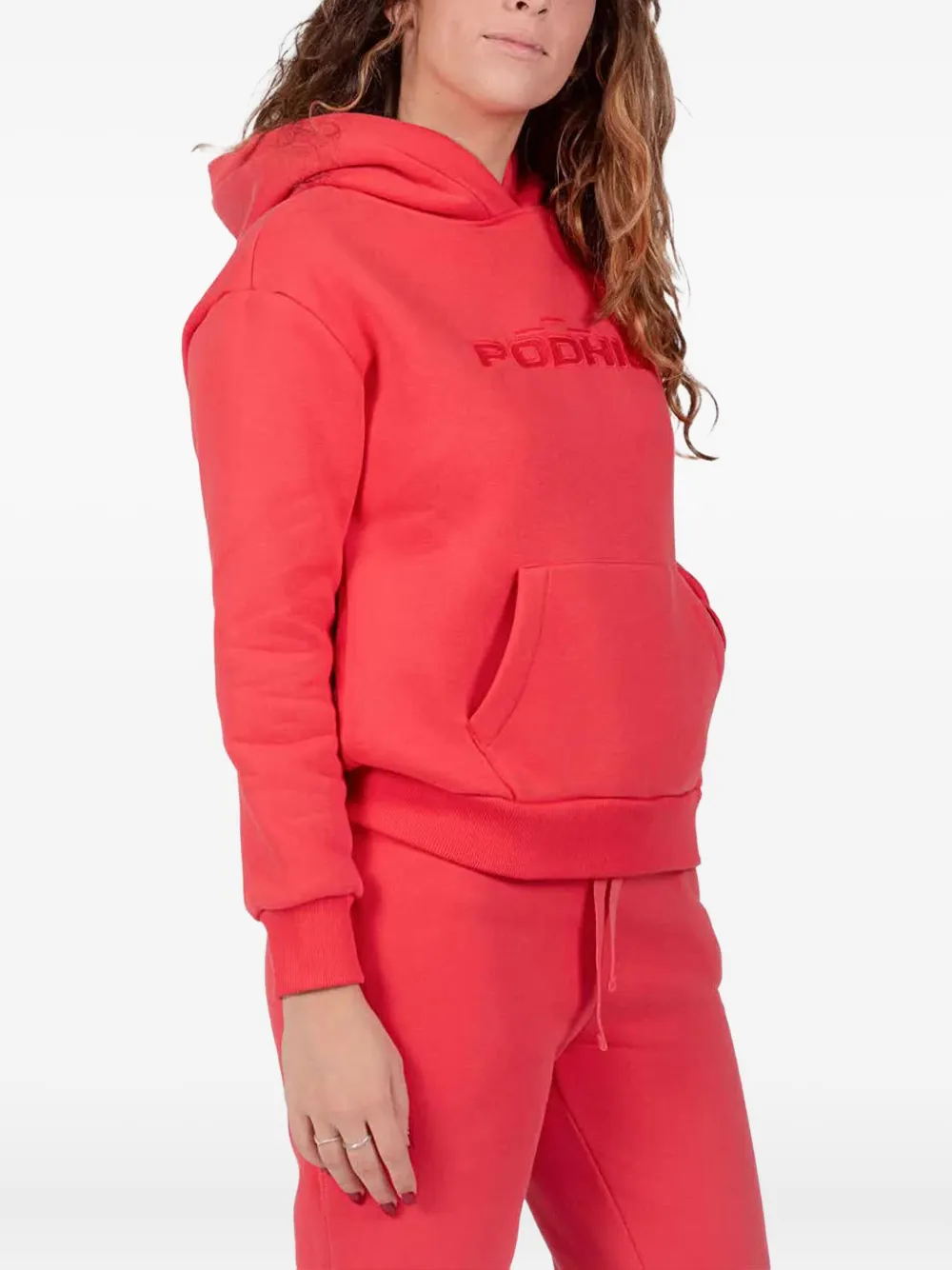 PODHIO logo-embroidered hoodie | Red | Image 1