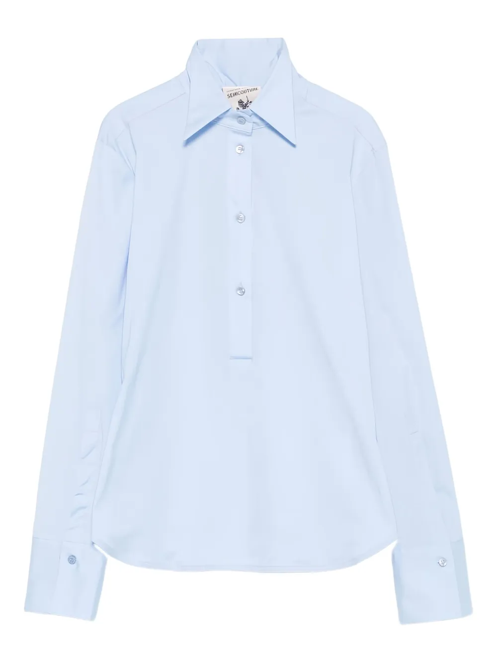 Semicouture Fitted Light Blue Shirt With Classic Collar In Blue