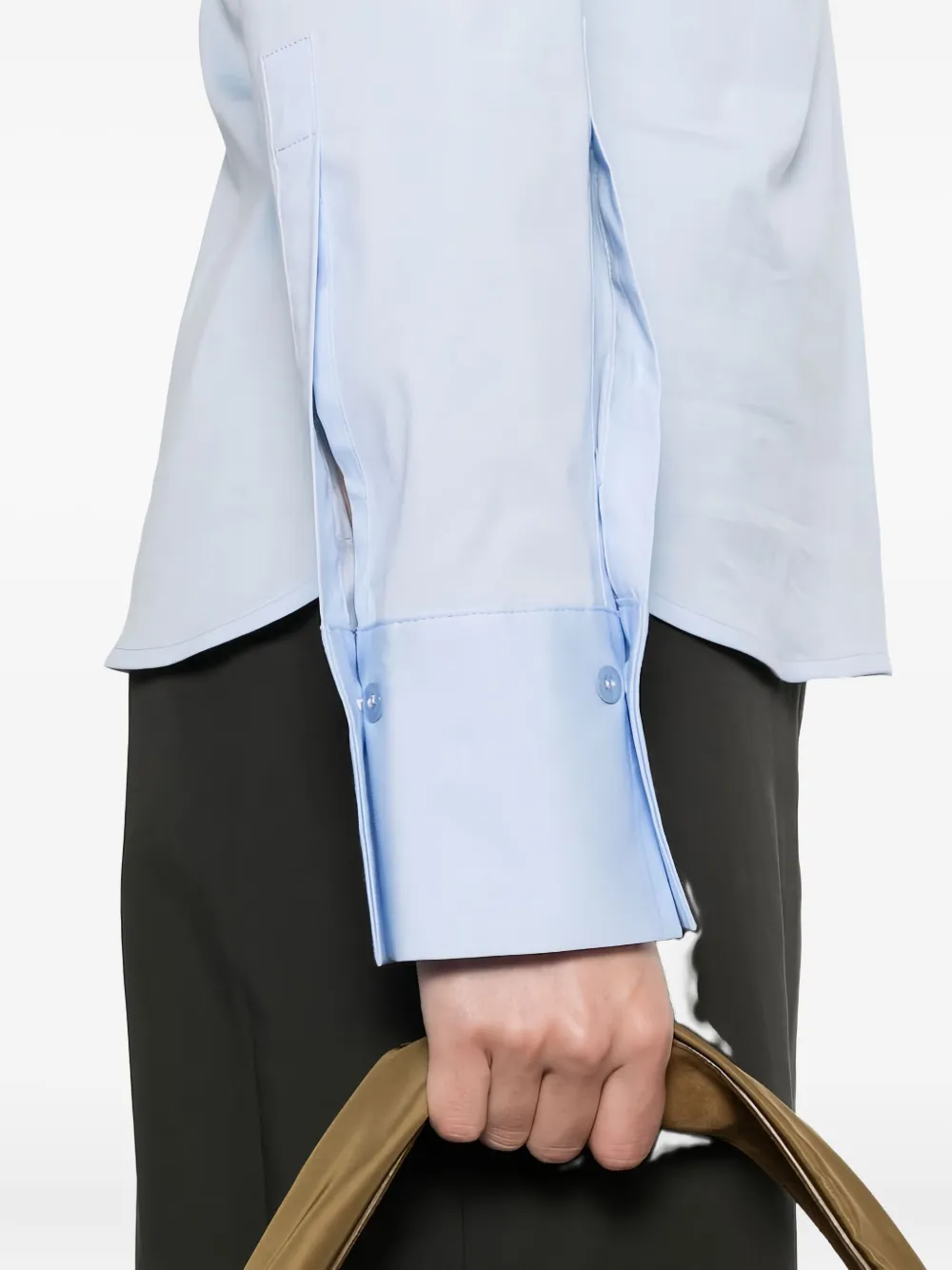 Semicouture Fitted Light Blue Shirt With Classic Collar In Blue