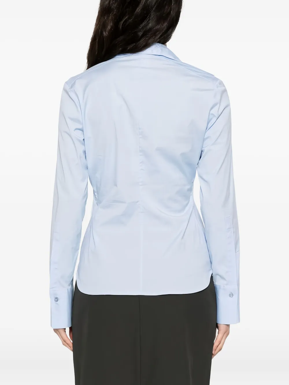 Semicouture Fitted Light Blue Shirt With Classic Collar In Blue