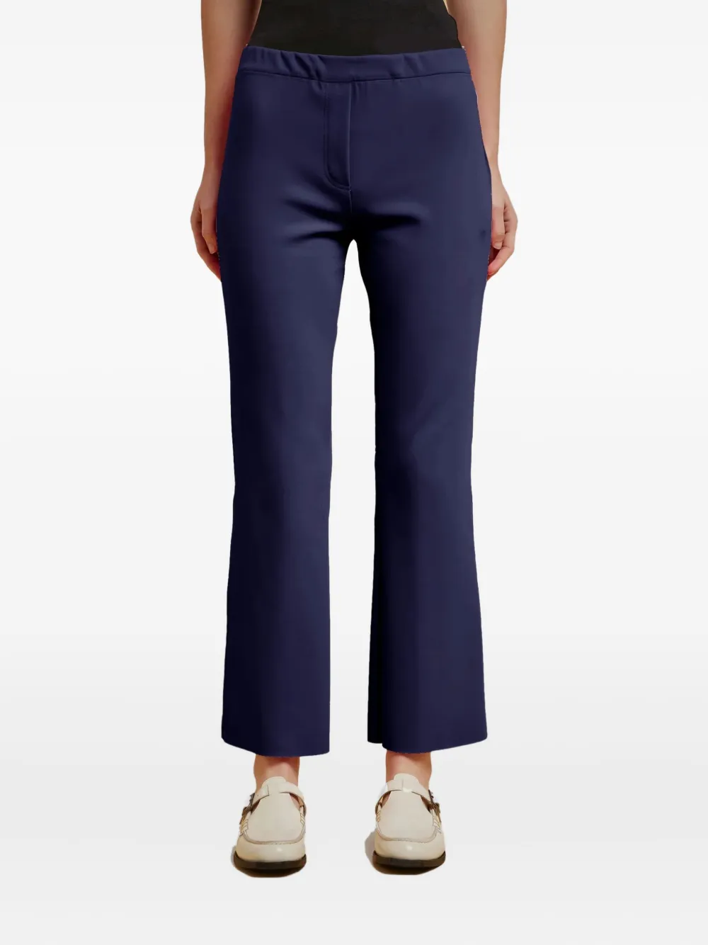 Liviana Conti Mid-rise Flared Trousers In Blue