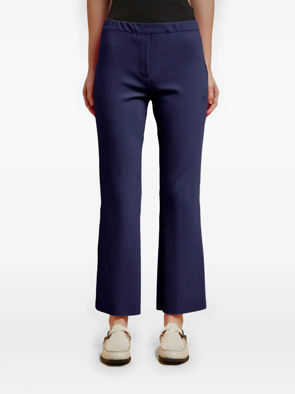 Liviana Conti Mid-rise Flared Trousers In Blue