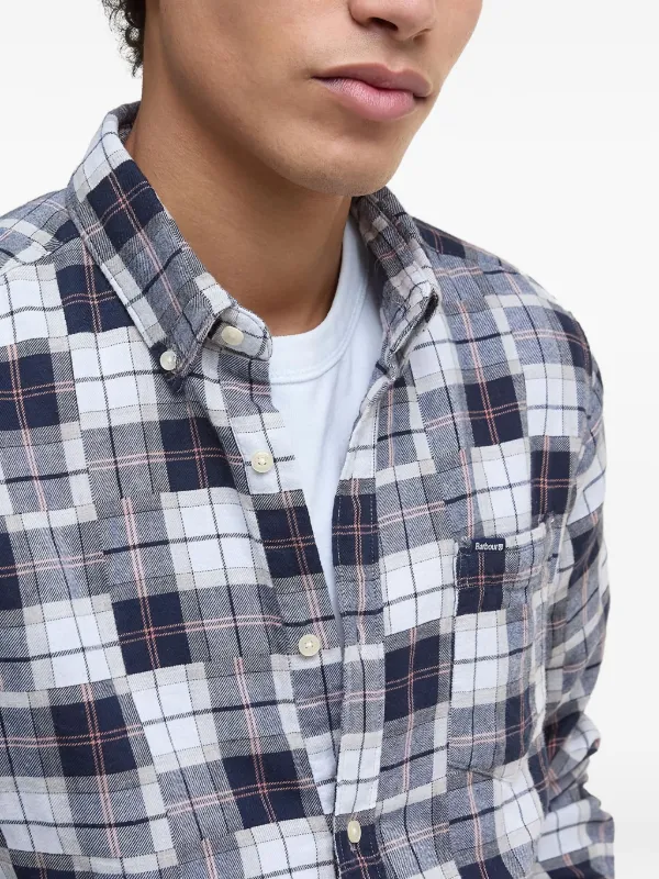 Barbour Sault Checked Shirt Grey FARFETCH IN