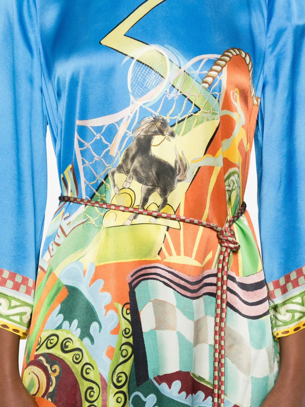 ALEMAIS Maxi-jurk met V-hals en print Blauw